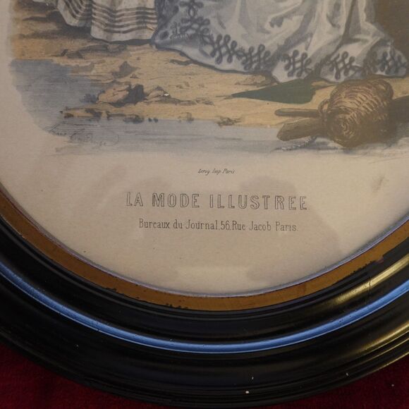 Leroy Imp Paris Oval Framed Print La Mode Illustree Bureaux Du Journal - Picture 6 of 15